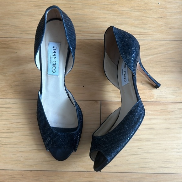 Jimmy Choo shimmer peep toe heels - Picture 2 of 5